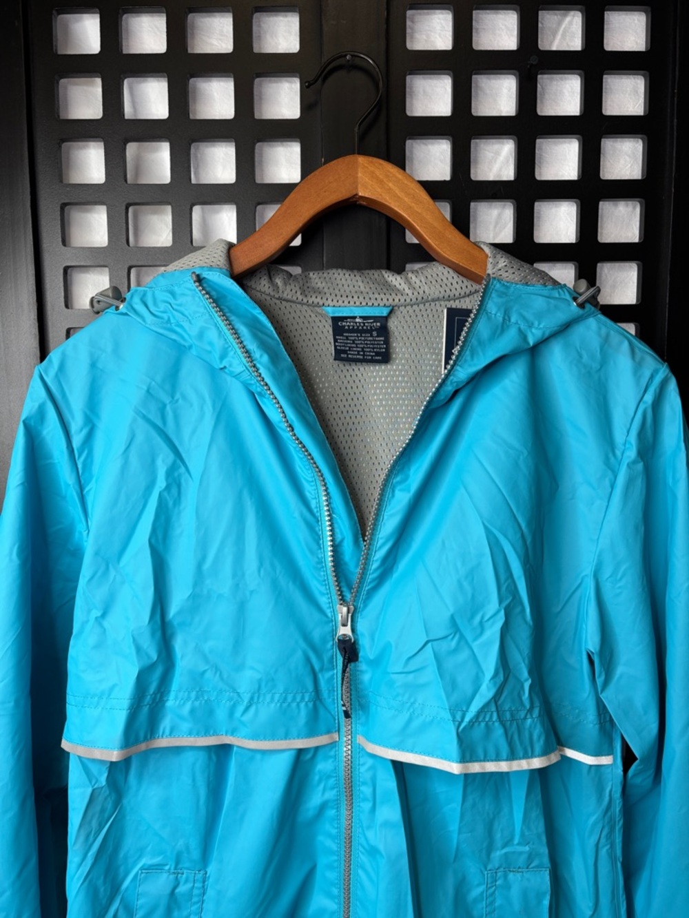 💙 Charles River Rain Jacket Women's Small Turquoise Hooded Waterproof NWT 💙 - Picture 2 of 11